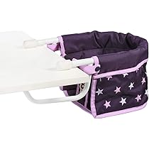 Sac à Langer Pour Poupée Bayer Chic 2000 - Avec Matelas Lavable, Bandoulière Et Attaches Poussette - Étoiles Violettes