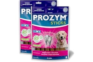 PROZYM RF2 Pack 2x12Sticks - Spéciale Hygiène Dentaire Naturelle - Recommandé par des Vétérianire - Formule Vegan pour Chien - 24 Stickcks (+25kg)