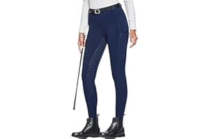 FitsT4 Sports Pantalones de equitación de invierno para mujer con bolsillos con cremallera, mallas de equitación con forro polar