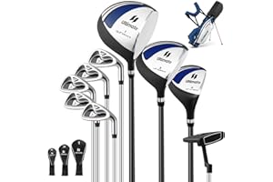 ‎COSTWAY COSTWAY komplettes Herren Golfschläger Set, 9/11/15 teilige Golfschlägersätze rechtshändig mit Golftasche & Regenhaube, Golfset mit Driver & Fairway & Hybrid & Eisen & Putter
