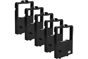 ‎VHBW vhbw 5x Farbband Schriftband kompatibel mit NEC Matrix Drucker P2200XE, P220Q, P22Q, P2Q, P2X, P30, P32, P3200, P32Q, P33, P3300, P3Q Nadeldrucker, Bondrucker - Schwarz