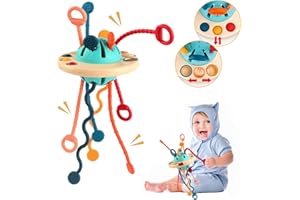 Tospino Jouet Montessori pour Bébé 18 Mois, Jouet Sensoriel Jeux de Corde à Tirer, Jouet de Dentition Bébé, Jeux Éducatif, Jouets d'apprentissage Précoce pour Enfant 1 et 2 Ans