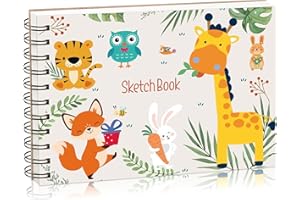 XREE Cuaderno de Dibujo Niños, Bloc Dibujo A4 con Encuadernación en Espiral Libreta Dibujo Regalo para Niños Principiantes en Pintura para Dibujar Escribir Dibujar