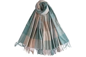 MAIRY Winter Tartan Scarf Winter Long Soft Warm Tassel Shawl Long Stole Wraps Scarves for Women Ladies