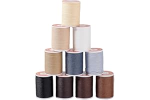 OLYCRAFT 10 Rolle 120 Yards/110m Gewachstes Polyester Kordel 1mm Gedreht Gewachstes Nähgarn Nähgarn Kordel Rundes Gewachstes Polyester Kordel Für Selbstgemachte Armbänder Schmuckherstellung