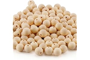 Prometis 200pezzi 6mm perline tonde in legno di bambù naturale splendido mestiere fatto a mano lucidato perline distanziali con cavo elastico per braccialetti creazione di gioielli fai da te