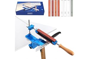 LIFEDYLUK Afilador de cuchillos de ángulo fijo con diseño de liberación rápida, afilador de cuchillos profesional con 8 piedras de afilar, Kit de sistema de afilado de cuchillos