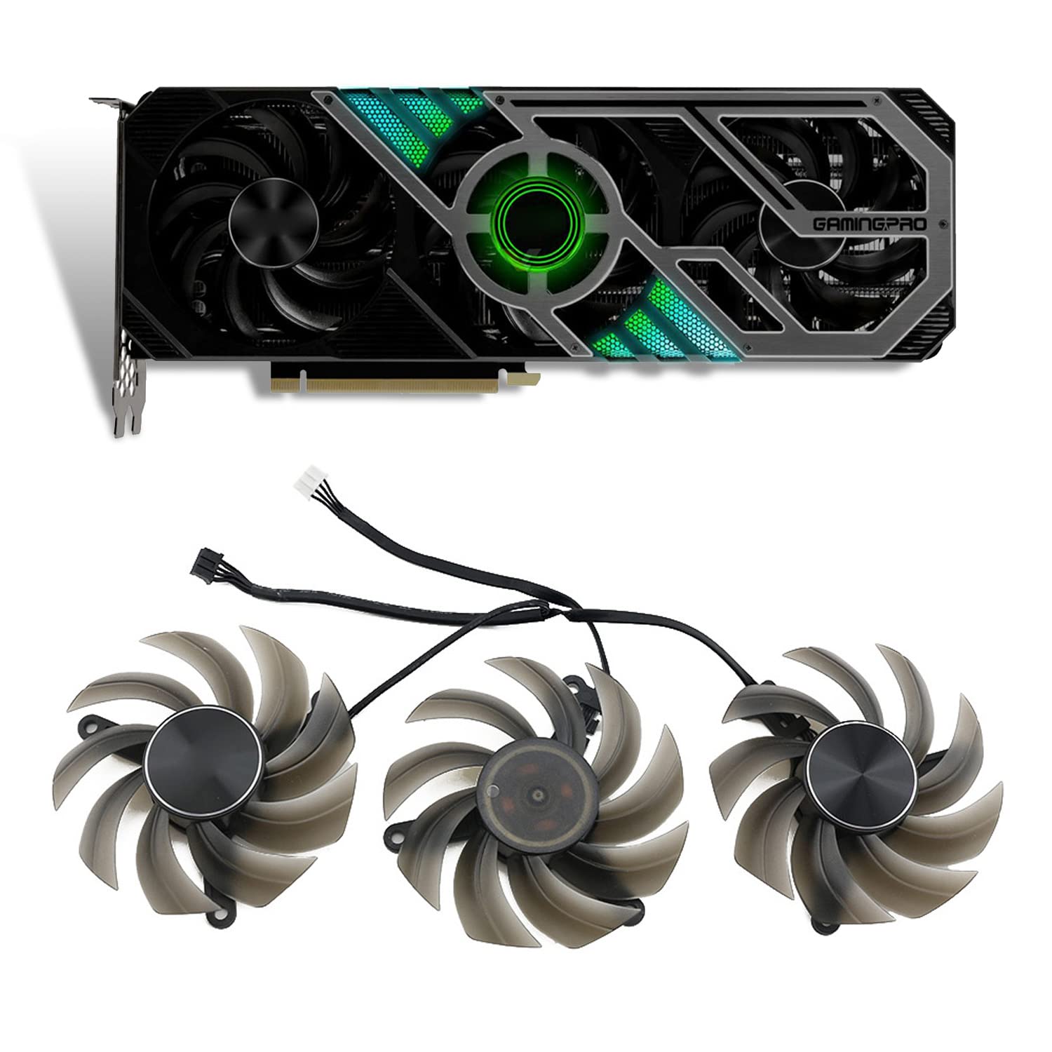 Cavabien 82mm GPU Card Cooler FD8015U12D 4 Pin GPU Graphics Card Cooler Fan for Palit GeForce RTX 3060 Ti 3070 3070Ti 3080 3080Ti 3090 Gaming pro OC Graphics Card Cooling (Fan-ABC)