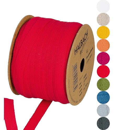 PATIKIL Baumwoll-Köperband 20 Mm X 9 M | Fischgrätenmuster, Vielseitig Für Nähen, Basteln, Geschenkband