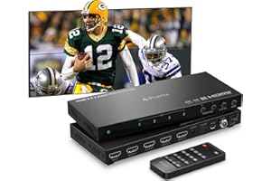 Controller della parete video HDML 2x2 4K, processore di pareti video Portta con 11 modalità di giunzione, RS232, rotazione a 180 °, estrattore audio, 2x2,1x2,1x3,1x4,2x1,3x1x4x1