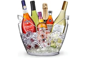 YOBANSA 8L Portaghiaccio,Secchiello per Il Ghiaccio,Secchio di Ghiaccio,Secchiello ghiacci, Secchiello per Champagne,Secchiello per Il Ghiaccio Grande Regali di Natale (Clear 01)