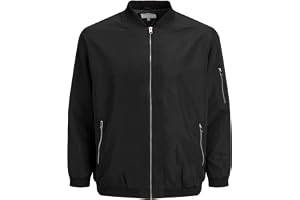 Herr JACK & JONES Mager Bomber Jacka Grundläggande College övergång Blouson Stretch Ingen Huva JJERUSH