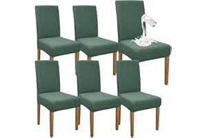 Granbest Juego de 6 Fundas Impermeables para sillas de Comedor, elásticas, para Comedor, protección extraíble para Cocina, Fiesta, Hotel (Juego de 6, Verde Matcha)