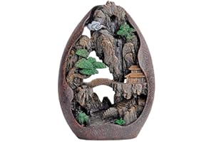 XUDREZ Quemador de incienso hecho a mano de resina de cascada quemador de incienso con 120 conos de incienso, 30 varillas de incienso para decoración del hogar (Mountain 01)