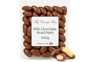 SWEET THINGS MyCandyShop Milk Chocolate Brazil Nuts 500g – Coated Whole Nuts Snack & Treat – British Confectionery Gift Box – Luxury Nut Selection – Nut Chocolate Brazil – Ideal Festive Hamper