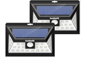 Coolstuffx 24 LED Motion Sensor Solar Security Lights. Waterproof, Sensitive Wide Angle Sensor, Ultra Bright LED, Smart Lighting Modes, Security for Gardens, Driveway, Yard, Front Door (Pack of 2)