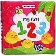 Dreamland Baby My First Cloth Book 123 with Squeaker and Crinkle Paper Cloth Books for Toddler Kids Early Development Cloth Book Learning Educational Baby Book