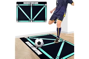 COLEESON Football Training Mat for Boys - 90 x 60cm Football Footstep Training, Anti Slip Soccer Training for Anti-Skid Carpet for Ball Control Practice Mastery Mat Football Gifs for Boys Kids Adults