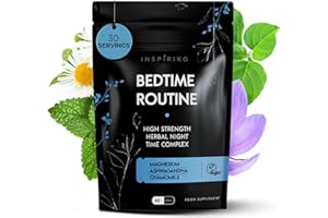 INSPIRIKO Night Time Complex with Saffron, Magnesium & Chamomile. A Natural Alternative to Melatonin Tablets for Sleeping, Sleeping Pills & Herbal Sleeping Tablets for Adults Extra Strong. 60 Capsules