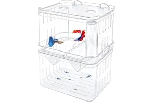 FORYNXHWIN Aquarium Fish Breeding Box, Transparent Plastic Baby Fish Separator for Tank - Hatchery Incubator Isolation Box for Shrimp, Betta, Guppy, Platy, Aggressive Fish (S)