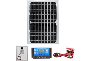 LOWENERGIE 10W Mono Solar Panel Battery Charging Kit with Charger Controller for Caravans, Motorhomes, Boats & Any Flat Surface. K1
