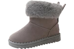 Fudaolee Kinder Winterstiefel Mädchen Warme Schneestiefel Jungen Plüsch Gefütterte Stiefeletten Baby Kleinkindschuhe Weichsohlen Schlupfstiefel