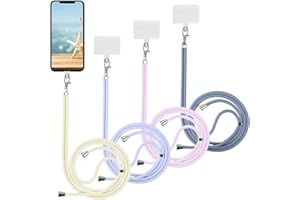 Yoedge Universelle Lanières de Téléphone en Bandoulière avec Patch, Adjustable Réglable Amovible en Nylon Pendentifs Collier de Longe Porte-clés Cordon pour Plupart de Téléphones Intelligents