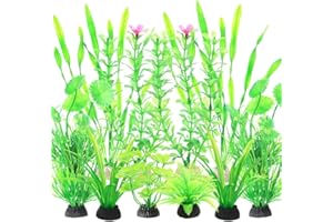 Vibury Aquarium Decoration Plante, 14 Pièces Aquarium Decoration Vert Plante, Terrarium Plante Décoration pour Aquarium Poissons