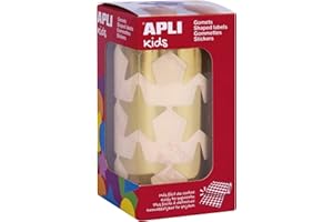 APLI Kids 17866 - Rollo gomets con forma de estrellas metalizadas de 33 mm, de color oro