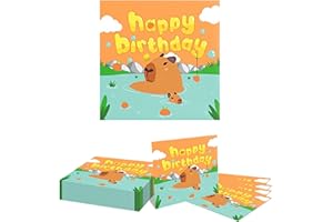 GlamRays 20 Pieces Napkins Capybara, Capybara Napkins Kids Birthday, Capybara Decoration for Children's Birthday for Boys and Girls Birthday (33x33CM)