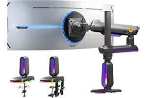 NB Ergonomic Braccio per Schermo Piatti Ultrawide Curvi da 32 a 60 pollici, Supporto per Monitor Resistente, Monitore Braccio Carico fino a 20 kg, VESA 75x75 100x100 mm