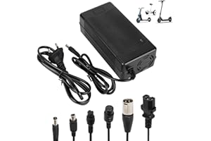 HPGAAVD Cargador Patinete Electrico，54,6V 2A Carregador rápido para Scooter，48V Carrgador Universal de baterías Litio con 6 Conectores，Carga rápida para Hoverboard，E-Bike，Scooter Eléctrico
