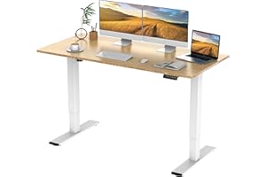 FLEXISPOT EF1 Set - Escritorio Elevable Eléctrico con Tablero Entero(Bambú,160X80cm)｜Standing Desk Estánder, Regulable en Altura 71-121cm｜con 4 Opciones de Memoria Inteligente para Oficina y Hogar