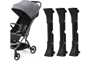 ELITECRAN 3 Stück Zwillings Kinderwagen Verbindungs, Doppel-Kinderwagen-Verbindungsstücke aus Aluminiumlegierung, Verwandelt Zwei Einzelne Kinderwagen in Einen Doppelkinderwagen, Schwarz