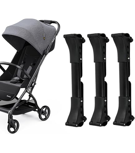 Poggiapiedi Universale Regolabile Per Passeggino 37 Cm - Ricambio Nero Con Connettori - Adatto Per La Maggior Parte Dei Modelli