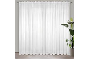 Eurofirany Lucy Voile-Vorhang, Weiß, 400 x 270 cm