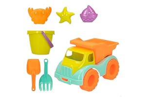 COLORBABY Set playa Camión y cubo con accesorios, Color Beach (43505)