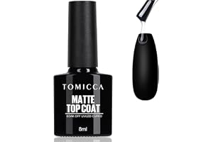 TOMICCA Matta Top Coat Gel UV, No Wipe Top Coat Blötläggning UV/LED Nagellack 8 ml