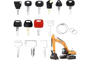 EMOIEMO 17 Stück Ersatz Zündschlüssel,Zündschlüssel set Baumaschinen,Bagger Schlüssel Baumaschinen Schlüssel Set,für Maschinen,Universal Motor Startschalter, Zündschlüssel für Bagger