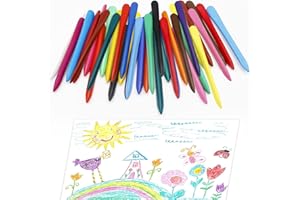 Koyigo Washable Crayons for Toddlers, 36 Colors Non-Toxic Crayons, Safe Wax Crayons for Age 2-6 Year Old, Colouring Crayons for Kids Pack, Educational Learning Drawing Pens, Art Supplies Toys