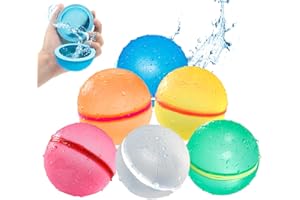 CICLUIDEX Globos de agua reutilizables, autosellantes y juguetes de agua de llenado rápido, juguetes de piscina para niños, adultos, familia, jardín al aire libre, juegos de agua de verano (6 piezas)
