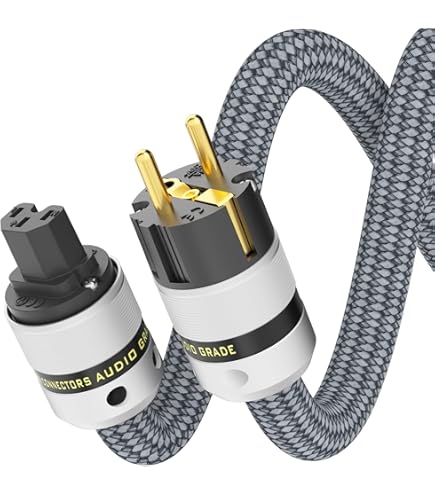 Audiophiles Netzkabel 4N OFC Mit C15 Stecker – 1,5 M, Rhodium-Kontakte, Für Hi-Fi Anlagen & Heimkino