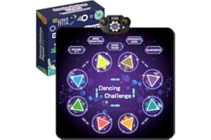 Tigvio Tanzmatte, Wiederaufladbar Tanzmatte für Kinder ab 3 4 5 6 7 8 9 10 11 12 Jahre, Musikmatte mit 8 LED Leuchten und Bluetooth, Kinder Spielzeug Weihnachten Geschenke Mädchen 3-12 Jahre