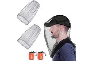 HORREX 4 Chapeau Moustiquaire,Moustiquaire de Tete,Moustiquaire Visage Filet de Chapeau de PêChe,Anti Insectes Filet de Protection de TêTe pour Apiculteur Randonné e Camping Escalade (Gris)
