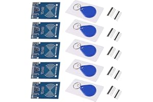 AITRIP 5 PCS RC522 RFID RF IC Card Sensor Module with S50 White Card and Key Ring for Arduino Raspberry Pi