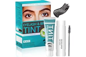 IMPODITIONGS Kit de Coloración para cejas,Tinte De Duración para Cejas,Tinte hidratante suave aporta Definición e Color al Vello de Cejas,Fácil Aplicación en Casa(Negro)