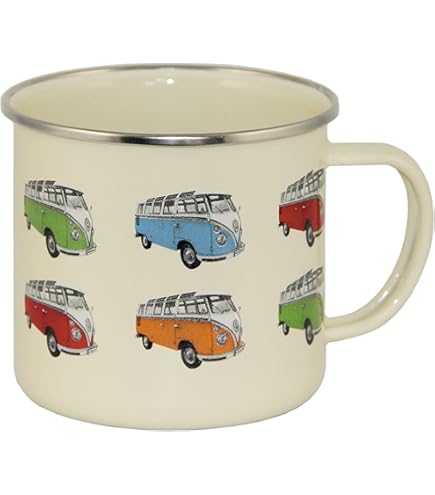 Vw Collection - Volkswagen Grande Tasse À Café En Émail Avec Des Motifs