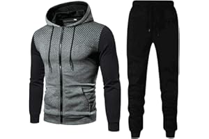 WZYYDS Tenue Sport Homme Décontracté Hooded Survetement Pas Cher Ensemble Jogging Homme Sport Chic Veste Zippée Avec Capuche Pantalon Jogging De Sport