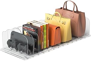 GOHHME Adjustable Handbag Storage Organiser, 8PCS Acrylic Shelf Dividers for Wardrobes & Shelves, Space-Saving Bag Storage Solutions for Closets, Kitchen, Office - Clear & Easy to Install