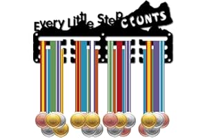 CREATCABIN Porta Medaglie Appendiabiti per Medaglie Espositore Sport Metallo Premi da Appendere in Ferro Piccolo Supporto Decor per Parete Casa Gara Corsa Nuoto Calcio Medaglia Nero 29x13cm